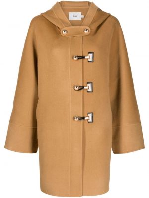 Vlněný kabát s kapucí B+ab hnědý