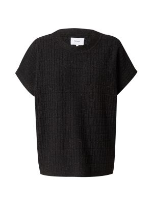 Nylonový vlnený priliehavý sveter Nümph - čierna