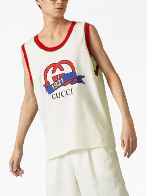 Bavlněná vesta Gucci bílá