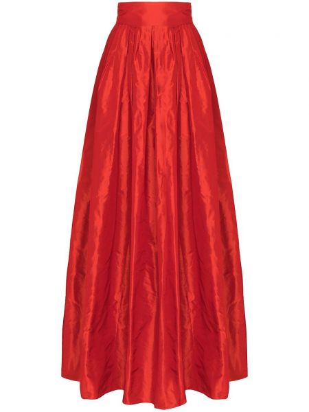 Jupe longue taille haute Carolina Herrera rouge