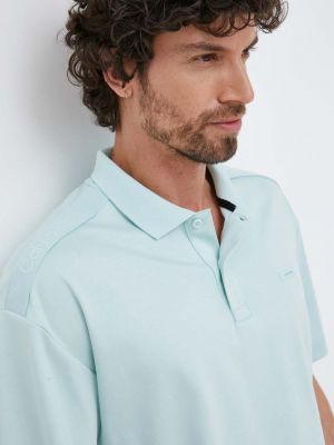 Памучна тениска с дълъг ръкав с апликация Calvin Klein