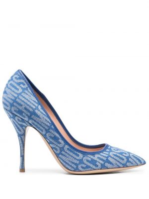 Полуотворени обувки Moschino синьо