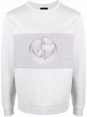 Sweatshirt aus baumwoll mit print Giorgio Armani grau