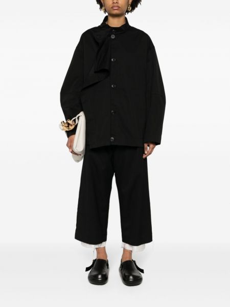 Asymetrická bavlněná bunda Lemaire černá
