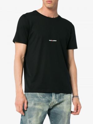 Tričko s potiskem Saint Laurent černé