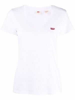 T-shirt à col v Levi's blanc