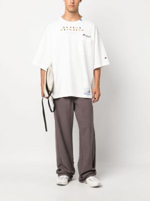 Haftowana koszulka bawełniana Maison Mihara Yasuhiro biała