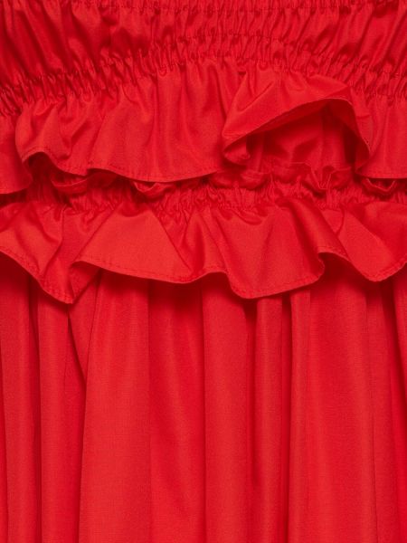 Βαμβακερή μάξι φόρεμα με βολάν Cecilie Bahnsen κόκκινο
