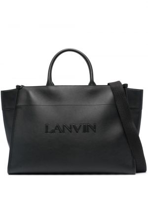 Kožená nákupná taška Lanvin čierna