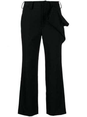 Pantaloni de lână drapate Yohji Yamamoto negru