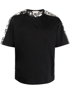 Camiseta de flores con estampado Marni negro
