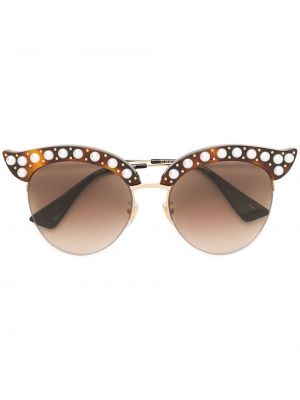 Gafas de sol con perlas con apliques Gucci Eyewear marrón