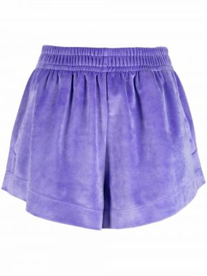 Žametne kratke hlače iz rebrastega žameta Styland vijolična