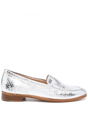 Pantofi loafer cu model piele de șarpe P.a.r.o.s.h. argintiu