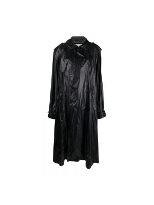 Sukienka midi oversize z poduszkami na ramionach Saint Laurent czarna