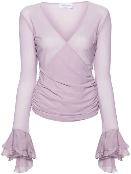 Копринена блуза Blumarine виолетово