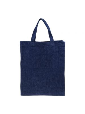 Shopper handtasche aus baumwoll mit print mit taschen A.p.c. blau