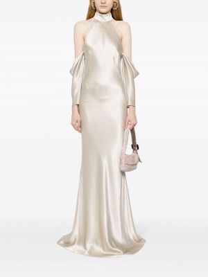 Robe de soirée drapé Michelle Mason blanc