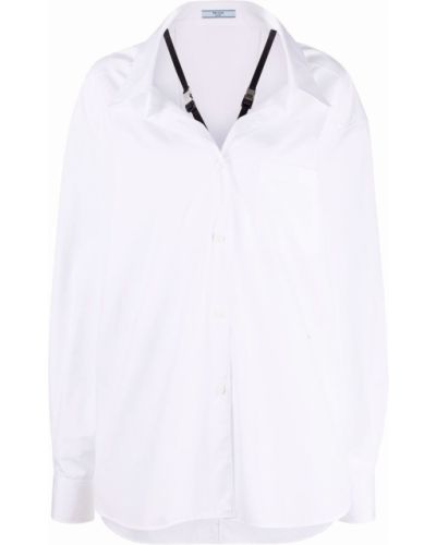 Хлопковая рубашка Prada, белая