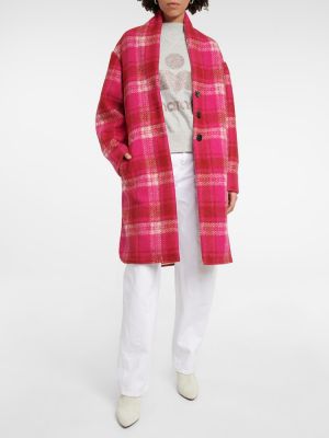 Kockás rövid kabát Isabel Marant, ãtoile rózsaszín