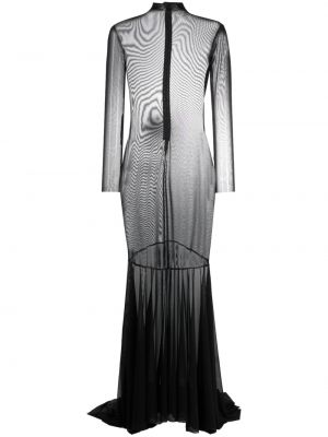 Átlátszó hosszú ruha Atu Body Couture fekete