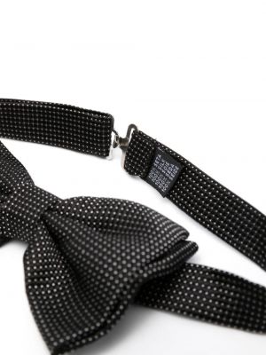 Raštuotas taškuotas šilkinis kaklaraištis Tagliatore juoda