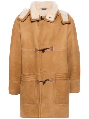 Semišový kabát s kapucňou A.n.g.e.l.o. Vintage Cult hnedá