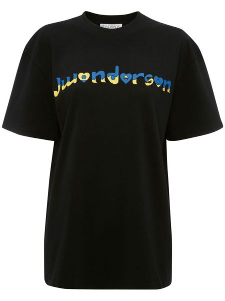 T-krekls ar apdruku Jw Anderson melns