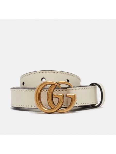 Cinturón de cuero retro Gucci Vintage beige