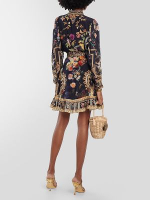 Mustriline siidist kleit Camilla kuldne
