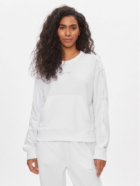 Majica dugih rukava sa dugačkim rukavima bootcut Calvin Klein Performance bijela