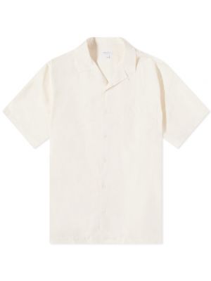 Льняная рубашка с коротким рукавом Sunspel