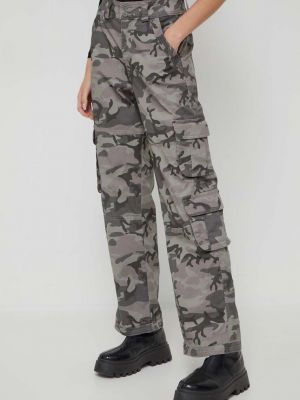 Kalhoty s vysokým pasem Abercrombie & Fitch šedé