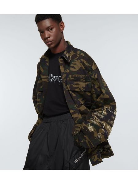 Veste en coton à imprimé à imprimé camouflage Balenciaga