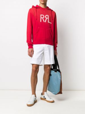 Bluza z kapturem Ralph Lauren Rrl czerwona