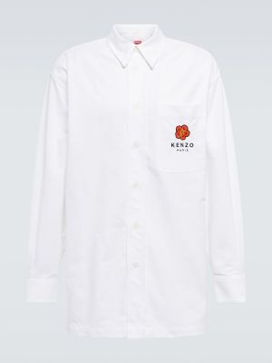 Długa koszula bawełniane casual z długim rękawem Kenzo - biały
