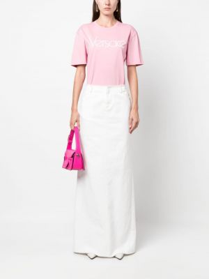 T-shirt mit stickerei aus baumwoll Versace pink