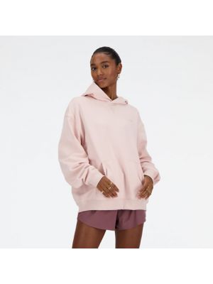 Fleece hoodie aus baumwoll New Balance pink
