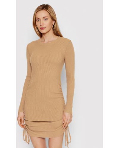 DeeZee Kötött ruha Isabella 14883 Bézs Slim Fit