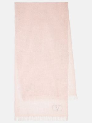 Кашмирен копринен шал Valentino розово