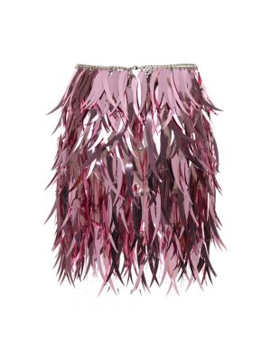 Mini falda de plumas Paco Rabanne rosa