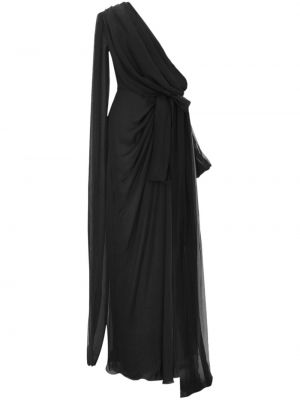 Černé hedvábné večerní šaty Saint Laurent