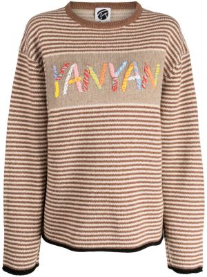 Pruhovaný sveter s výšivkou Yanyan Knits