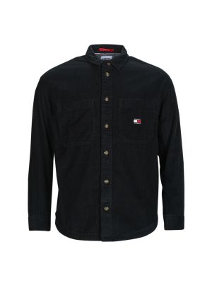 Neformálne menčestrová rifľová košeľa Tommy Jeans čierna