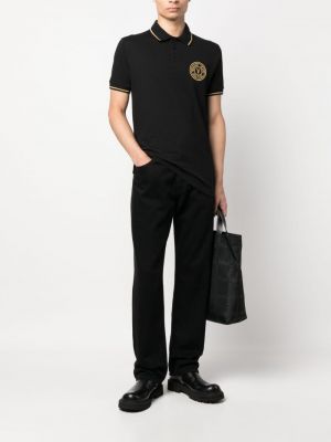 Medvilninis siuvinėtas polo marškinėliai Versace Jeans Couture