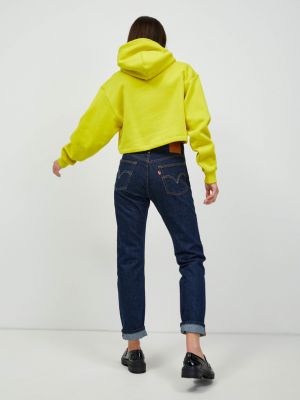 Hanorac cu fermoar Calvin Klein Jeans galben