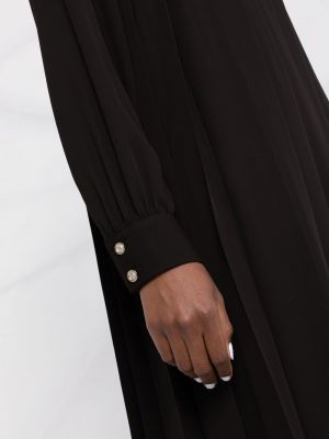 Plisované hedvábné šaty Salvatore Ferragamo černé