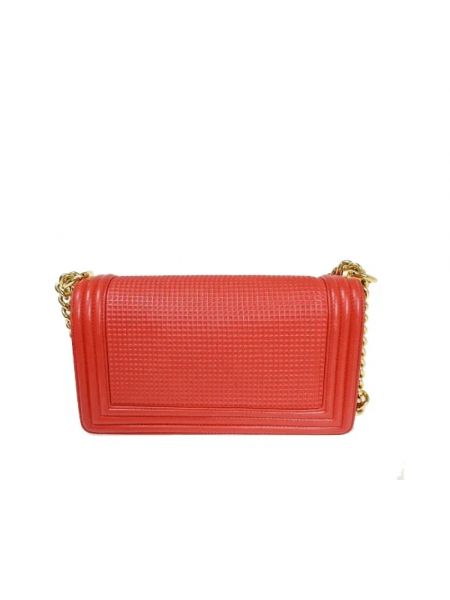 Bolsa de hombro de cuero retro Chanel Vintage rojo