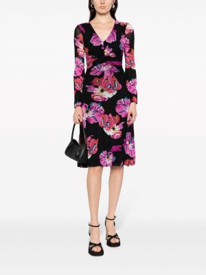 Midi šaty s potiskem Dvf Diane Von Furstenberg černé
