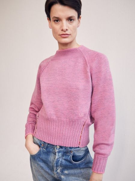 Sweter Victoria Beckham różowy
